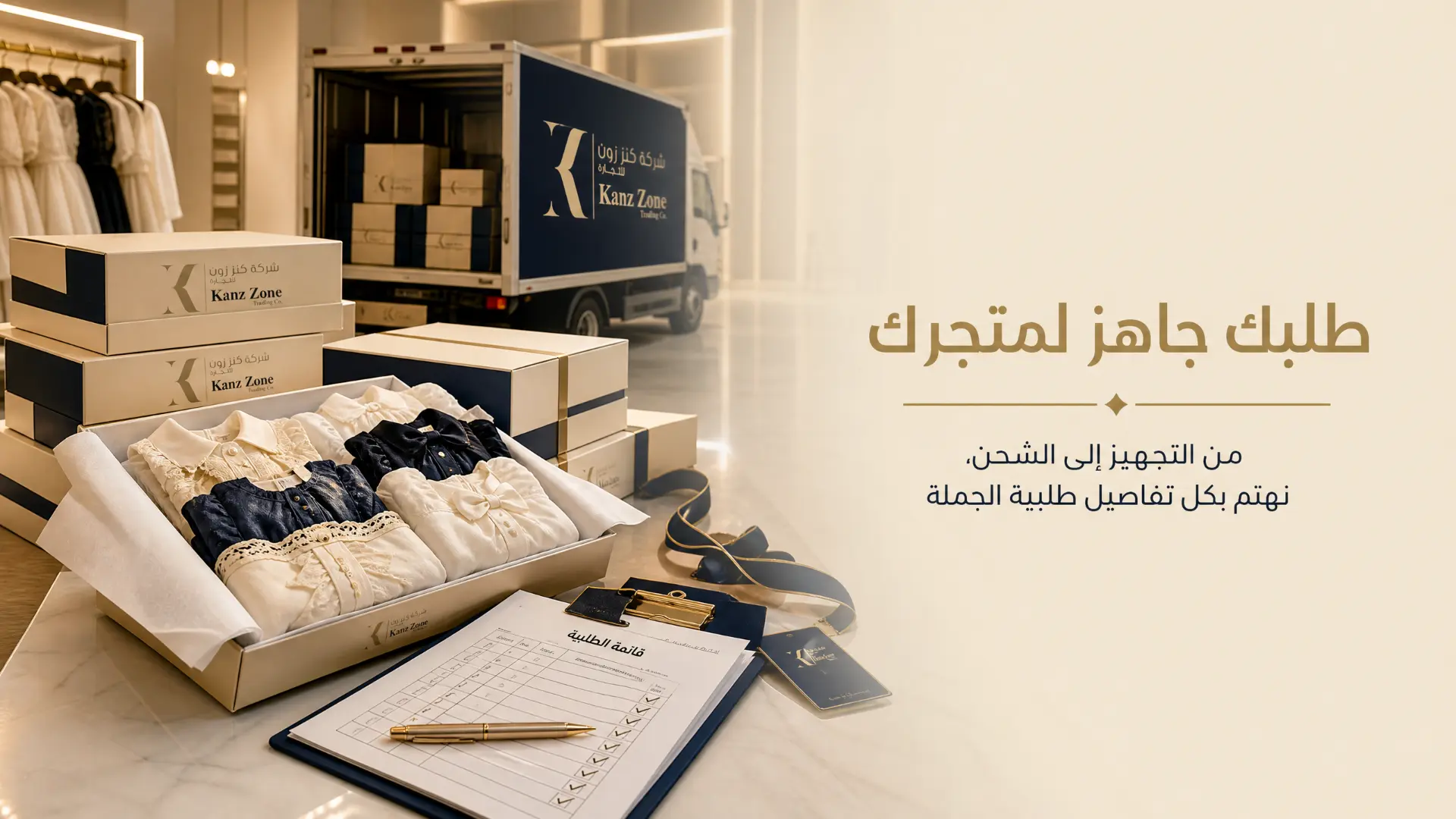 طلبك جاهز لمتجرك — تجهيز وشحن طلبيات الجملة